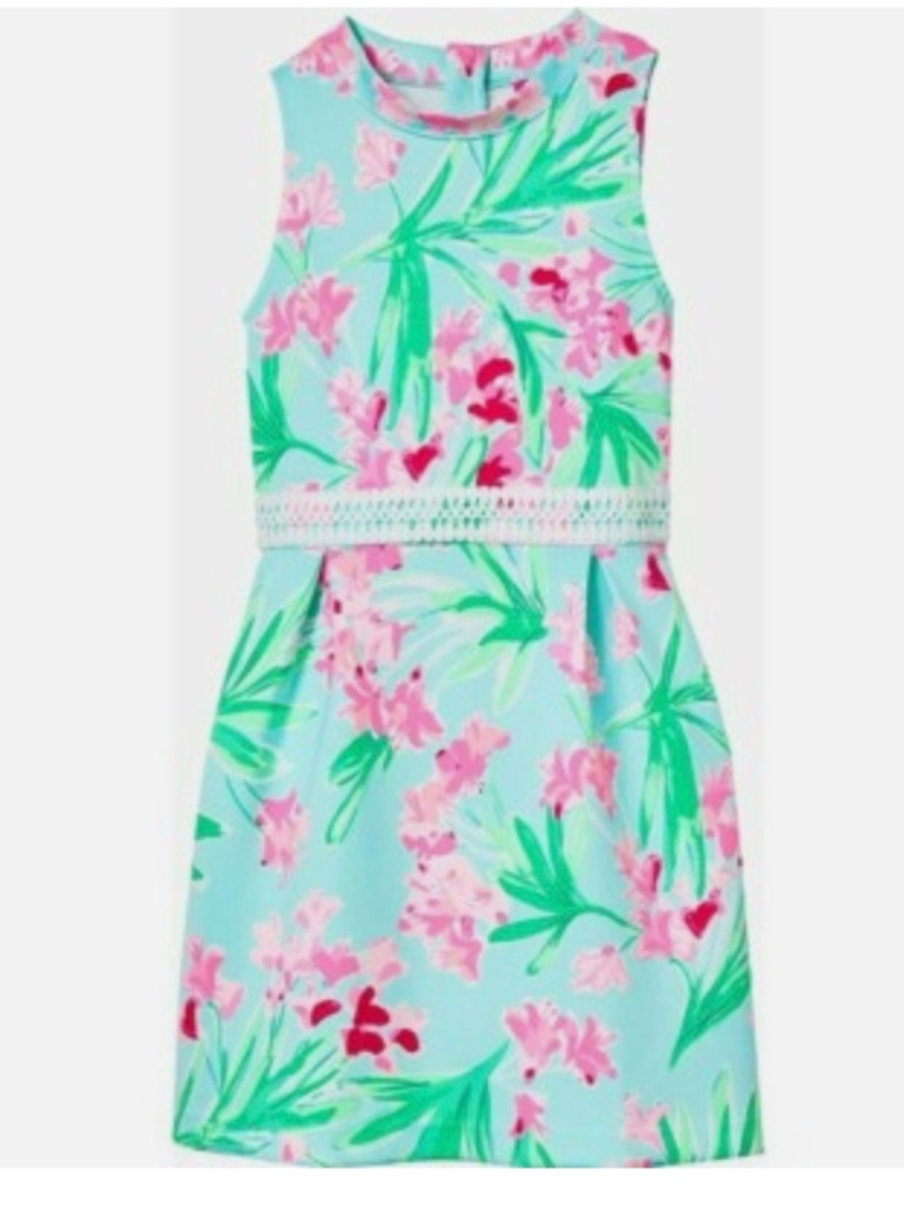 Lilly Pulitzer Girls Leesi Dress in Aqua Al Fresco Isn't She Lovely print NWOT